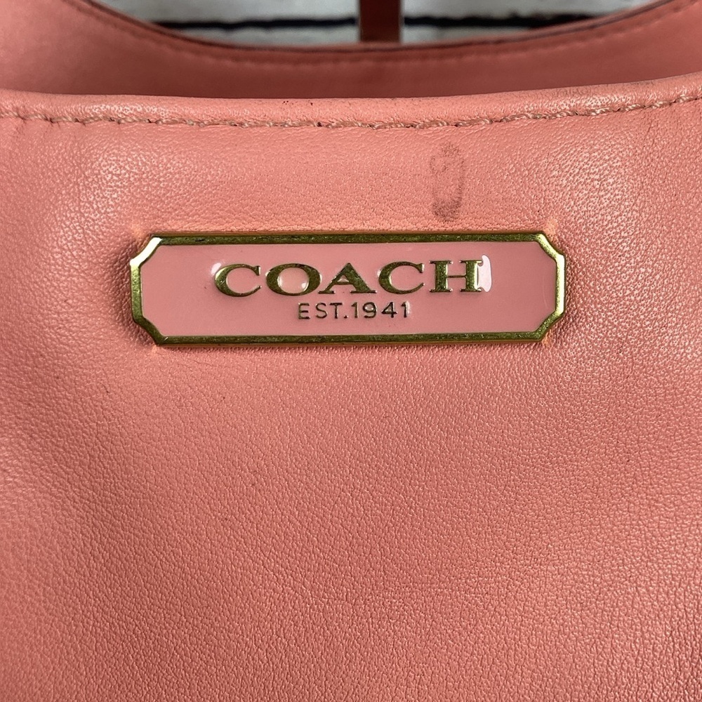 COACH 22485 VINTAGE ASHLEY TOSSED LASER CUT LEATHER SHOULDER BAG PINK CORAL HOB - Picture 16 of 16